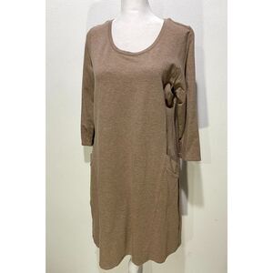 j. jill Pure Jill t shirt dress pockets brown pima cotton spandex casual women S